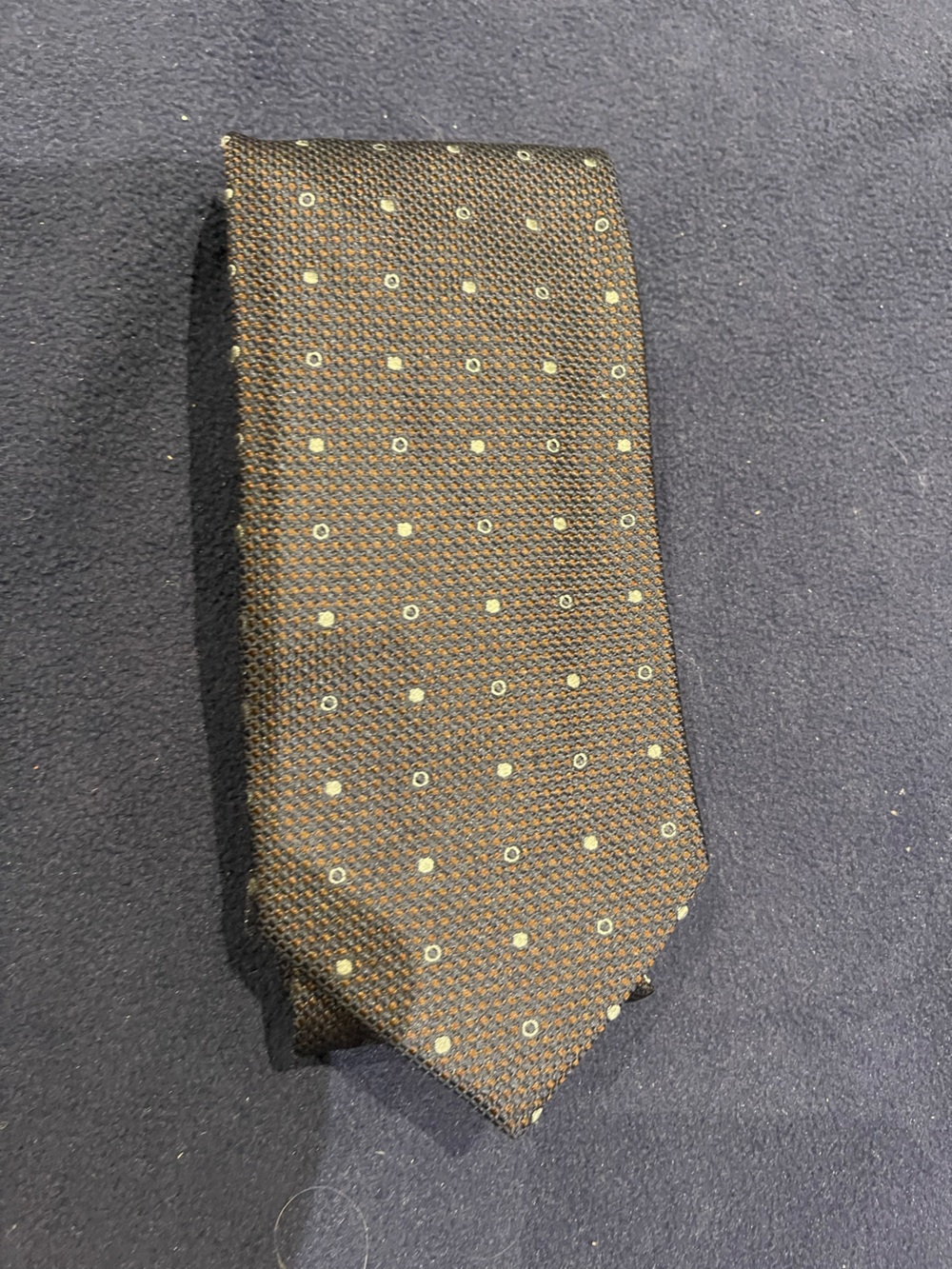 Luciano Barbera Brown Tie with Small Dot Motif